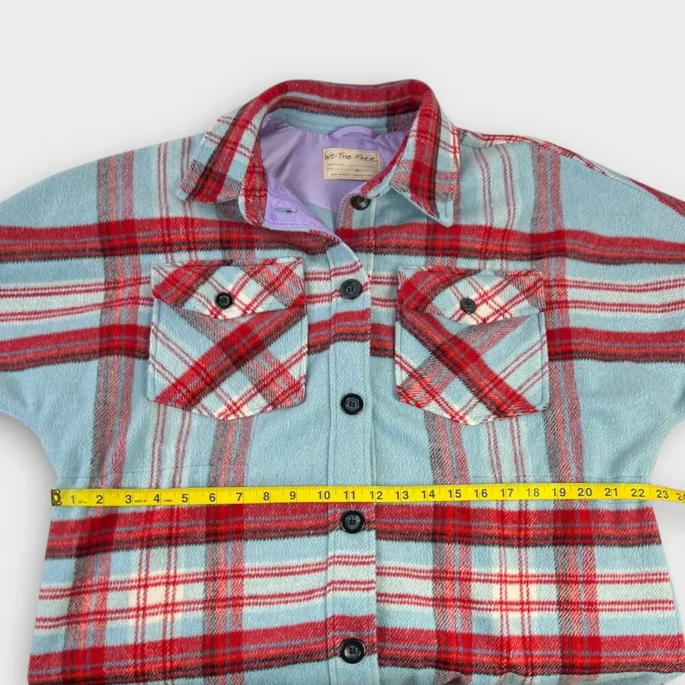 We The Free Down For You Plaid Shirt Jacket Size Medium